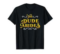 The Dude Abides Vintage Design For Film Loving Bowler Camiseta