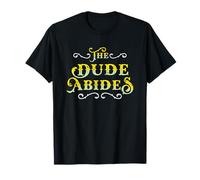 The Dude Abides Vintage Design For Film Loving Bowler Camiseta