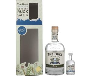 The Duke Munich Dry Gin Set 45,1% Vol. 0,7l in Giftbox with Wanderlust Gin Miniatur 0,05l