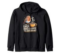 The Early Bird Gets Coffee The Worm Can Wait |- Sudadera con Capucha