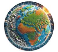 The Earth 1.000 Piezas, Puzzle, Adultos para Aliviar El Estrés, Planet Rompecabezas Circular, Juegos De Puzzle, Juguetes Creativos contra El Estrés, Regalos Familiares (67.5x67.5cm)