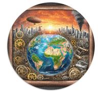 The Earth 1.000 Piezas, Puzzle, Adultos para Aliviar El Estrés, Planet Rompecabezas Circular, Juegos Intelectuales para, Arte del, Juego De Desafío Creativo Único (67.5x67.5cm)