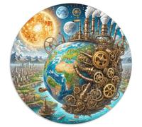 The Earth 1.000 Piezas, Puzzle, Adultos para Aliviar El Estrés, Planet Rompecabezas Circular, Juegos Intelectuales para, Arte del, Juego De Desafío Creativo Único (67.5x67.5cm)