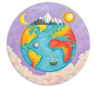 The Earth 1.000 Piezas, Puzzle, Adultos para Aliviar El Estrés, Planet Rompecabezas Circular, Juegos Intelectuales para, Arte del, Regalos De Decoración para Niños (67.5x67.5cm)