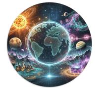 The Earth 1.000 Piezas, Puzzle, Adultos para Aliviar El Estrés, Planet Rompecabezas Redondo, Juegos Intelectuales para, Juguetes Creativos contra El Estrés, Juego (67.5x67.5cm)