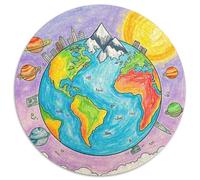 The Earth 1.000 Piezas, Puzzle, Rompecabezas Redondo Desafío Niños Adultos, Planet Redondo Puzzle, Juegos Intelectuales, Juguetes Creativos, Regalos Familiares (67.5x67.5cm)