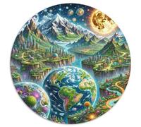 The Earth 1.000 Piezas, Puzzle, Rompecabezas Redondo Desafío Niños Adultos, Planet Redondo Puzzle, Juegos Intelectuales, Juguetes Creativos, Desafío Creativo (67.5x67.5cm)