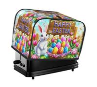 The Easter Bunny And Eggs - Cubierta para tostadora de 2 rebanadas de cocina para electrodomésticos pequeños con bolsillos, protección contra el polvo y las huellas dactilares