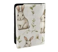 The Easter Bunny and Flowers Printed Passport Holder, Travel PU Leather Passport Cover Case Organizer for Men Women 6.5 Inch, Black, Talla única