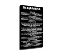 The Eightfold Path Buddha Inspirational Poster Spiritual Quote Wall Art Zen Mindfulness Decor for Meditation Room Home Office Bedroom Living Room(Framed,12x18inch(30x45cm))