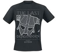 The Elder Scrolls V - Skyrim - The Last Dragonborn Hombre Camiseta Negro L, 100% algodón, Regular