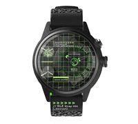 The Electricianz Crypto Edition - Reloj para hombre con sistema de iluminación LED patentado, diseño suizo, caja de acero inoxidable de 45 mm, correa de goma negra, esfera negra y verde, negro