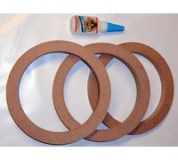 The Electronics PowerHouse Kit de 3 estuches de 6.5 pulgadas MDF altavoz subwoofer espaciador anillos de 3/4 pulgadas con pegamento Gorilla