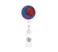 The Elegant and Rose - Soporte retráctil para insignias, carrete de identificación duradero con cordón de nailon de 55 cm, clip giratorio de 360° para oficina, escuela, hospital