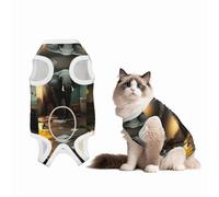 The Elephant in The Room - Traje de cirugía para perros, 100 % algodón, transpirable, de cuerpo completo, para perros y gatos con bonitos estampados, mascotas masculinas y hembras, talla L