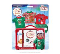 The Elf on the Shelf Claus Couture Collection - Juego de 3 Camisetas de tamaño Elfo con diseños de Pan de Jengibre, Cacao Caliente y Dona, Elfo Explorador no Incluido