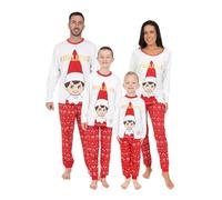 The Elf on the Shelf Pijamas de Navidad familiares a juego para niños, niñas, hombres, mujeres y niños, blanco, M