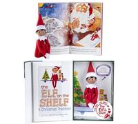 The Elf on The Shelf: Una tradición navideña - Elfo Scout con ojos marrones - Incluye libro de historias bellamente ilustrado, caja conmemorativa y certificado de adopción oficial