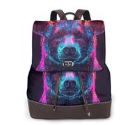 The Elk Antler Bear Mochila de viaje a la moda para mujer, mochila casual, mochila de cuero estampada para mujer para el trabajo