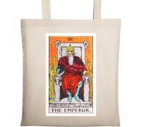The Emperor Tarot Card Art Logo - Bolsa de algodón ecológico natural, color beige, beige, Talla única