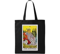 The Empress Tarot Card Art Logo - Bolsa de algodón ecológico natural, color negro, Black, Talla única
