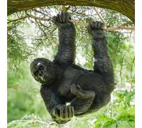The Enchanted Garden - Estatua de jardín grande de resina para colgar al aire libre, color negro