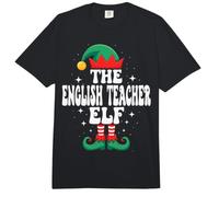 The English Teacher Elf Divertida Familia navideña a Juego Comfort Colors Adult Heavyweight T-Shirt