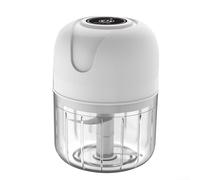 The Essential Kitchen Companion - Picadora de ajo eléctrica de 250 ml con conveniente fuente de alimentación USB (blanco)