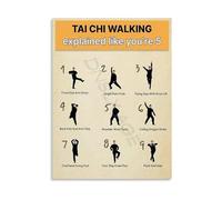 The Essential Tai Chi Movements Chart Poster for Daily Practice Canvas Wall Art Print for Home Gym or Zen Den Meditation Space(Framed,08x12inch(20x30cm))