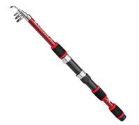 The Essential Travel Companion Short Portable 1 8M Fibra de vidrio Caña de pescar (rojo)
