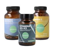 The Essentials Pack | Magnesio Bisglicinato Plus | Vitamina D3 & K2 | Omega 3 |120 cápsulas+60 perlas+120 perlas | Energía, Equilibrio muscular, Salud ósea y cardiovascular | Naturitas Essentials