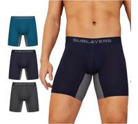 The Essentials Wardrobe Boxers de Bambú para Hombre Pack de 3 Transpirables Cintura Elástica Ropa Interior Premium Bolsa 3D Contorneada Paneles Antirrozaduras Antideslizantes Boxer Deportivo