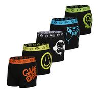 The Essentials Wardrobe Boxers para niños Pack de 5 Tipo Trunks Ropa Interior con diseño Camuflaje y Gaming en Colores Tallas 6 a 13 años