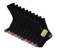 The Essentials Wardrobe Calcetines de Bambú Unisex 10 Pares Hombre Mujer Antibacterianos Naturales Talón y Puntera Reforzados Costura Plana Lavables a Máquina