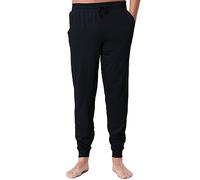 The Essentials Wardrobe Pantalones de pijama para hombre, ropa de descanso, de algodón, tallas S-4XL, Negro, L