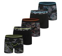 The Essentials Wardrobe Paquete de 5 calzoncillos tipo bóxer para niños, diseño de camuflaje, talla 2-13, Camuflaje, 12-13 Years