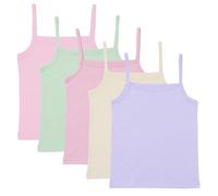 The Essentials Wardrobe Paquete de 5 chalecos sin mangas para niñas, 100% algodón, tallas de 4 a 13 años, Surtido, 8-9 Años