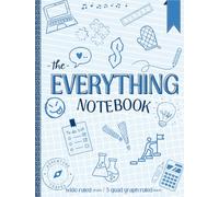 The Everything Composition Notebook /Journal - Wide Ruled Front and 5 Quad Graph Ruled Back, 7" x 9.25"(inches), 120 Blank Dual Lined Pages