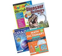 The Everything Guides for Kids - Math, Science, Space and Dinosaur Dictionary Book Bundle