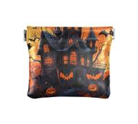The Evil Yellow Pumpkin Castle on Halloween Fashion Women Leather Cash Wallet Decorative Cash Coin Purse for Women Wallet for Women Pequeno