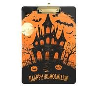 The Evil Yellow Pumpkin Castle on Halloween - Portapapeles A4 para suministros de oficina, portapapeles duros para entrenadores de voleibol, béisbol, tamaño 9 x 12 pulgadas