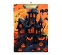 The Evil Yellow Pumpkin Castle on Halloween Portapapeles tamaño A4 portapapeles acolchado acrílico lindo para profesores imprescindibles para el aula primaria tamaño 9 x 12 pulgadas
