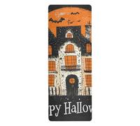 The Evil Yellow Pumpkin Castle on Halloween Travel Yoga Mat para gimnasio en casa impreso, antideslizante, toalla de yoga antideslizante y tapete para bolsa de ejercicio 71 x 26 pulgadas