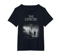 The Exorcist Mono Distressed Poster Camiseta, Mujer Tallas Grandes, Negro, 2XL Grande