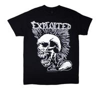 The Exploited Mohican Skull Hombre Camiseta Negro L 100% algodón Regular