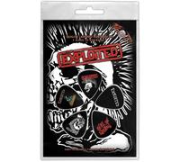 The Exploited - Púa de calavera, talla única, talla única, color negro, blanco, rojo