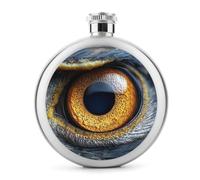 The Eye of A Bald Eagle - Petaca de acero inoxidable para licor, botella de vino portátil de bolsillo redondo para bebida, 5 onzas