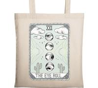 The Eye Roll Funny Tarot Card Parody Natural Ecológico Algodón Tote Bag Beige, beige, Talla única