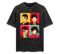 The Fab Four Guitar Mens T-Shirt Unisex Black Top tee S