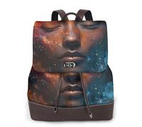 The face of an ice and fire girl - Mochila de viaje para mujer, mochila casual, mochila de cuero estampada para mujer para el trabajo